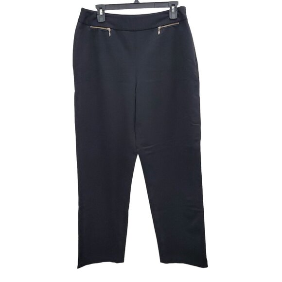 Talbots Women's Vintage Black Stretch Flat Front Dress Pants Trousers Size 12 - Picture 1 of 7